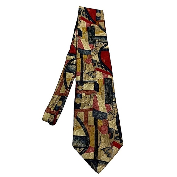 ERMENEGILDO Zegna Cubism Print Silk Tie - Picture 3 of 6